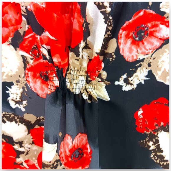 COVINGTON-Women's Ruffle Front Tank Top-Dressy-Black-Red-Work-Casual-Summer - Picture 5 of 15